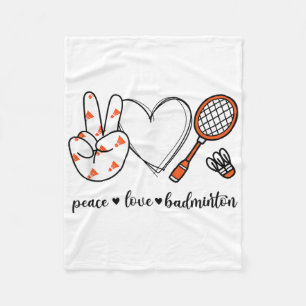 Peace Badminton Golfing Peace Hand Sign Badminton  Fleece Blanket