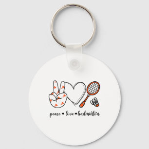Peace Badminton Golfing Peace Hand Sign Badminton Key Ring