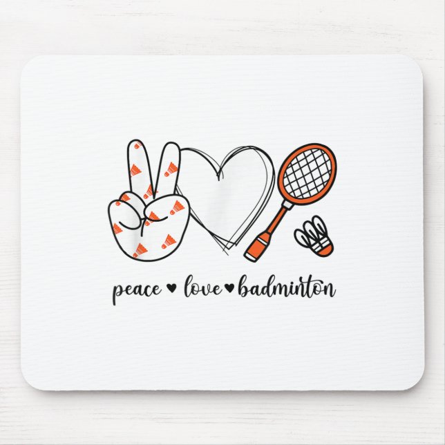 Peace Badminton Golfing Peace Hand Sign Badminton  Mouse Pad (Front)