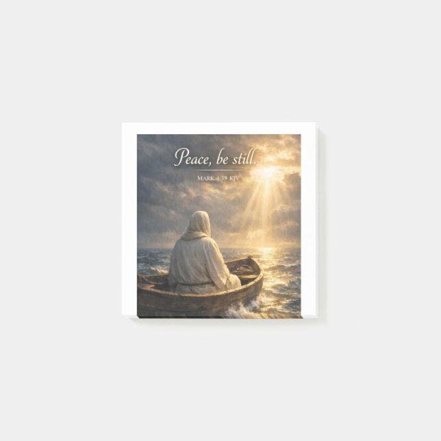 Peace, Be Still • Mark 4:39 KJV • Christian Post‑I Post-it Notes (Front)