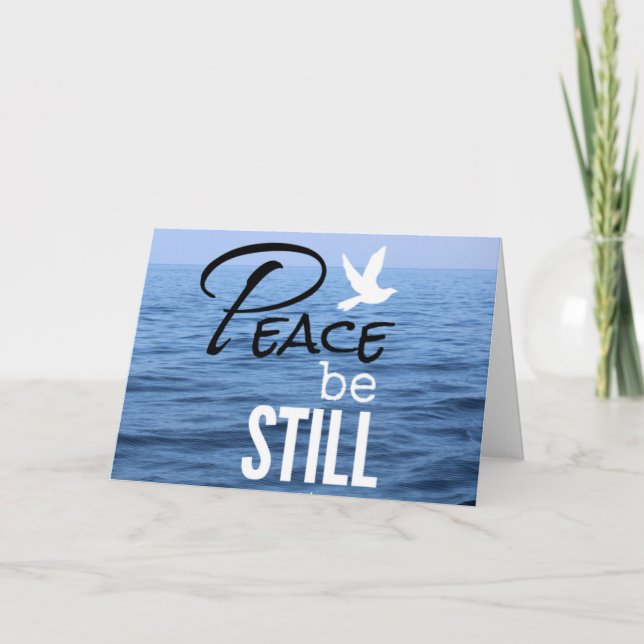Peace Be Still Water Faith Blessing Christian Card (Front)