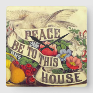 Peace Be To This House Square Wall Clock