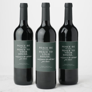 Peace Be To You, Peace To Your House Christmas Wine Label
