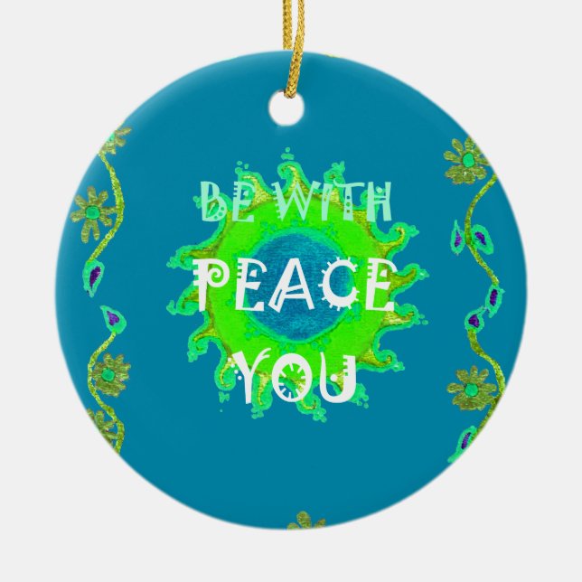 Peace Be with You Art Print Christmas Tree Decoration (Front)