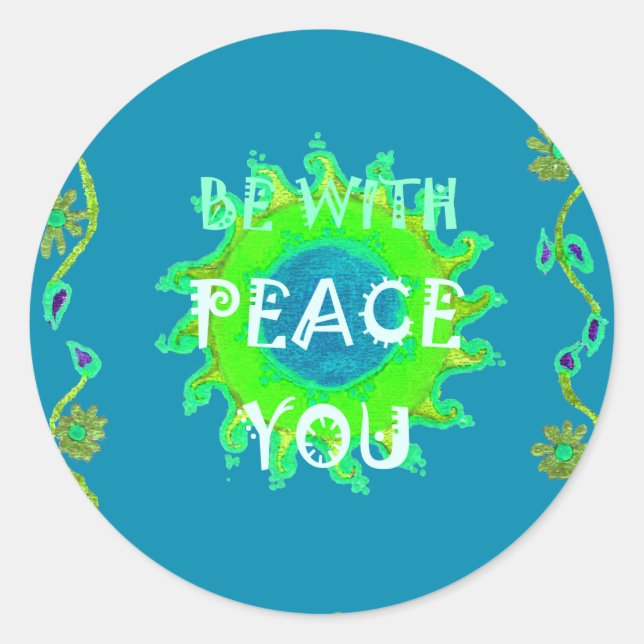 Peace Be with You Art Print Classic Round Sticker (Front)