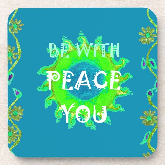 Peace Be with You Art Print Coaster (Front)