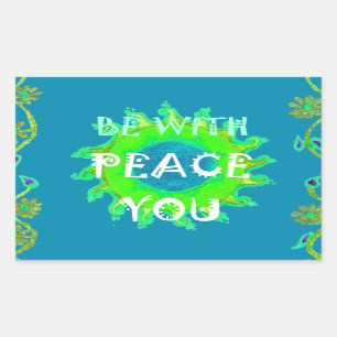 Peace Be with You Art Print Rectangular Sticker