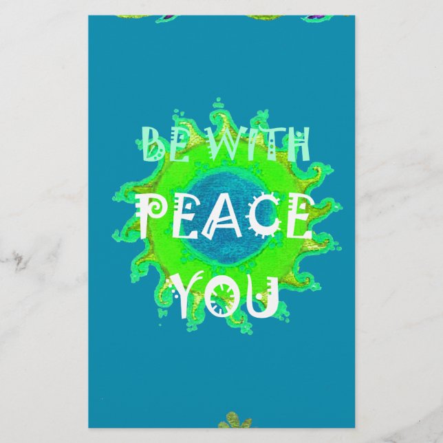 Peace Be with You Art Print Stationery (Front)