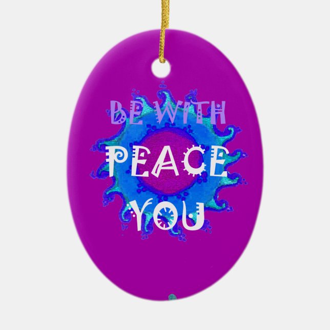 Peace Be With You Ceramic Tree Decoration (Front)