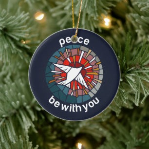 Peace be with you ceramic tree decoration