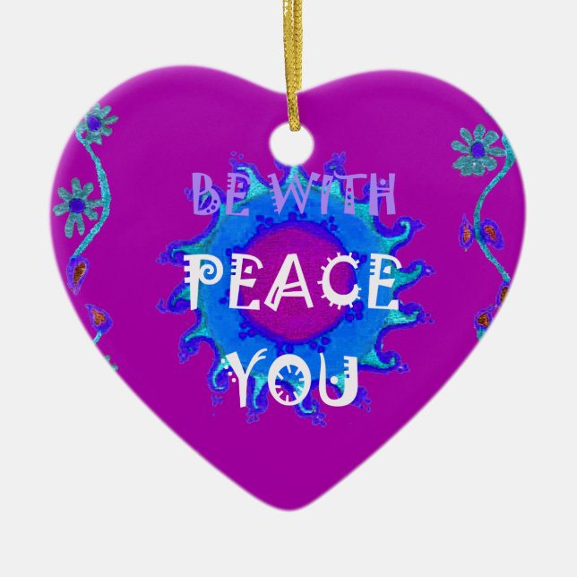 Peace Be With You Ceramic Tree Decoration (Front)