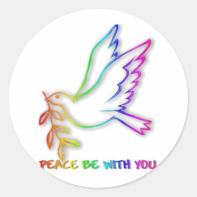 Peace Be With You Classic Round Sticker (Front)