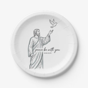 Peace Be With You Dove Christian Vintage Shirt Paper Plate