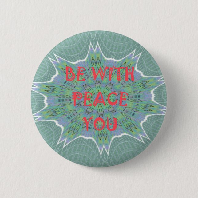 Peace Be With You Inspirational Graphic Art Text 6 Cm Round Badge (Front)