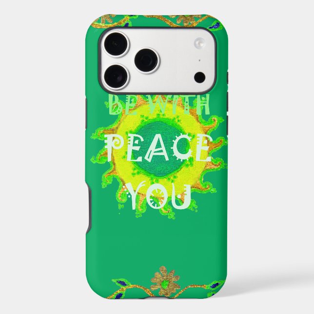 Peace Be With You: Inspirational Green and Yellow  (Back)