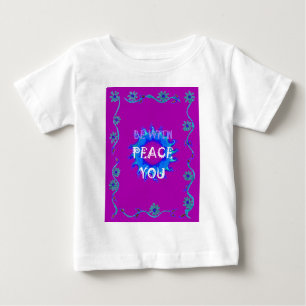 Peace Be With You Inspirational Text Art Pattern Baby T-Shirt