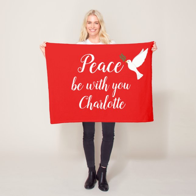 Peace Be With You Personalised Fleece Blanket (In Situ)