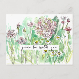 Peace Be With You Summer Wildflowers Postcard