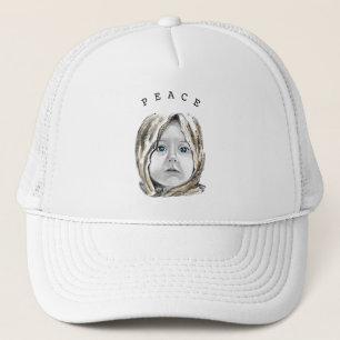 Peace - Beautiful Blue Eyed Sweet Little Girl Hope Trucker Hat