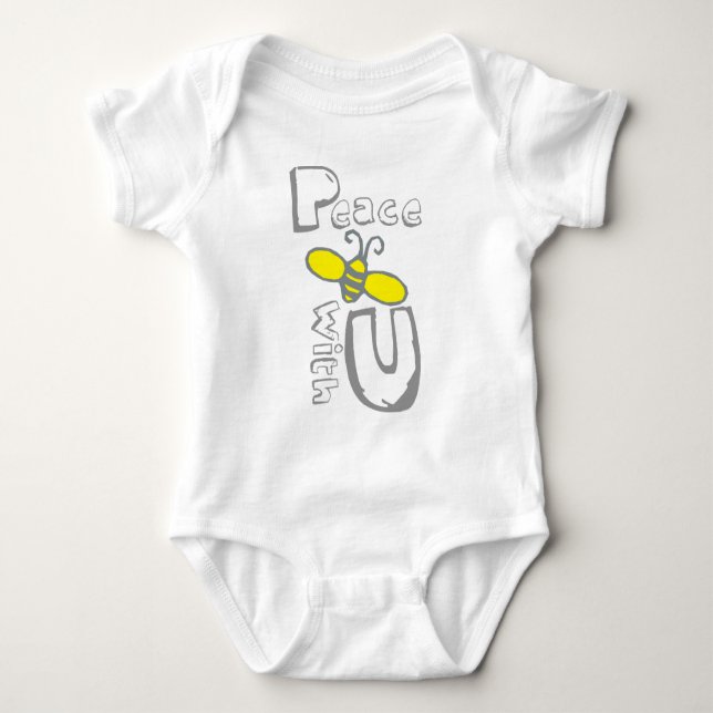 Peace Bee with U Baby Bodysuit (Front)