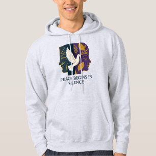 Peace Begins in Silence Dove Hoodie