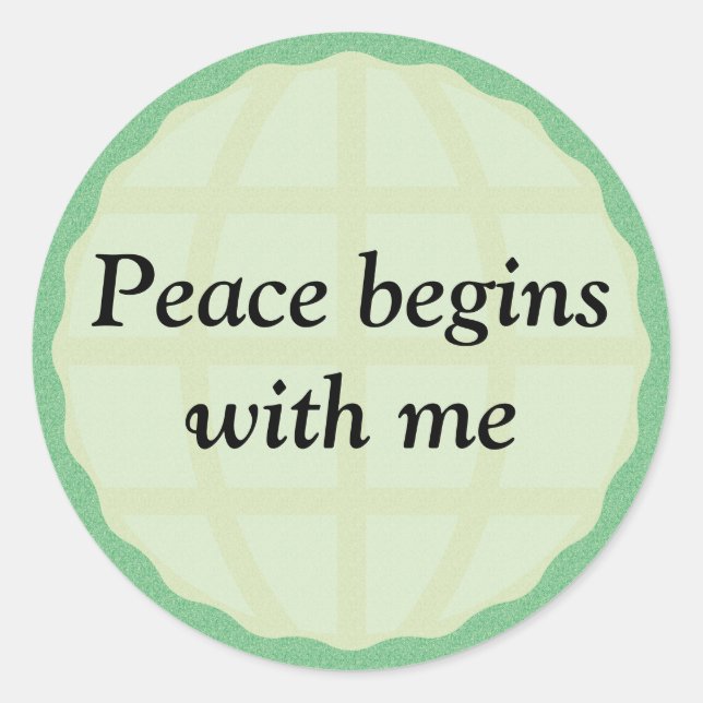 Peace Begins With Me Classic Round Sticker (Front)