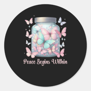 Peace Begins Within Classic Round Sticker