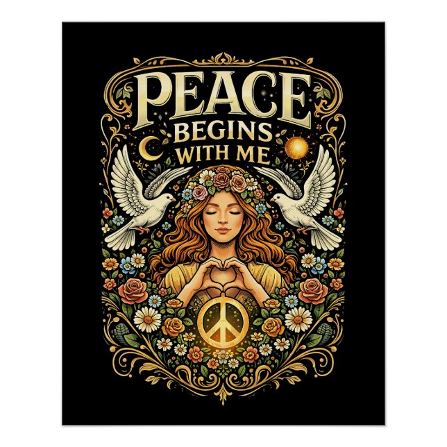 Peace Begins Within Poster (Front)
