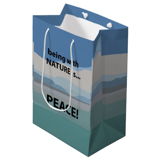 Peace Being With Nature is Peace  Medium Gift Bag (Front Angled)