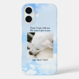  Peace Bible Verse One Photo Soft Blue Sky iPhone 16 Case