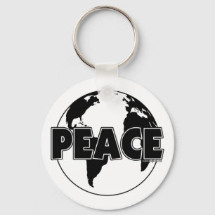 Peace Black&White Earth-Light Key Ring