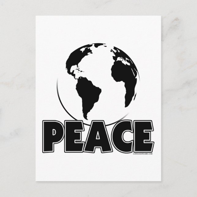 Peace Black&White Earth-Light Postcard (Front)