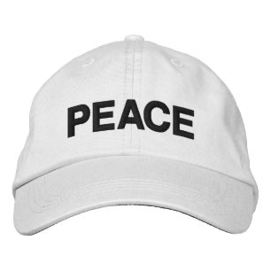 Peace black white minimalist modern custom text embroidered hat