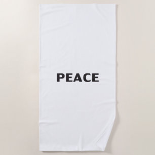 Peace black white minimalist modern simple beach towel