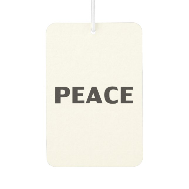 Peace black white minimalist modern simple car air freshener (Front)