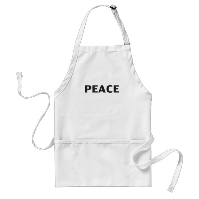 Peace black white minimalist modern simple standard apron (Front)
