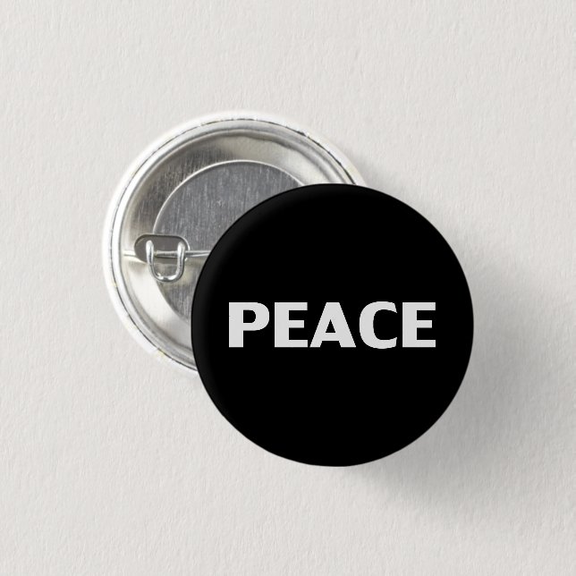 Peace black white minimalist simple pin Button (Front & Back)