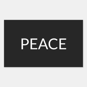 Peace black white simple minimalist modern elegant rectangular sticker