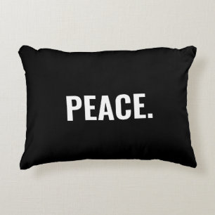 Peace black white text minimalist anti war custom decorative cushion