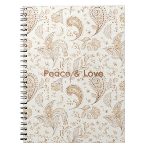 Peace Bohemian Hippie Sixties Paisley Notebook