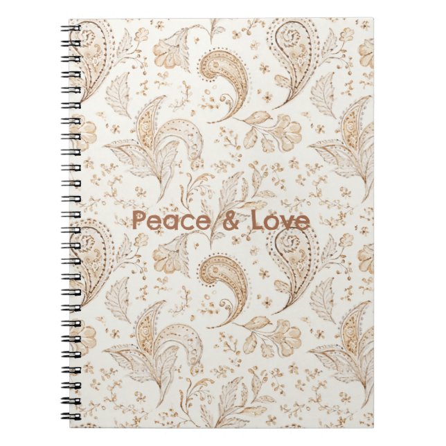 Peace Bohemian Hippie Sixties Paisley  Notebook (Front)