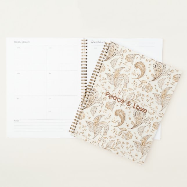 Peace Bohemian Hippie Sixties Paisley  Planner (Display)