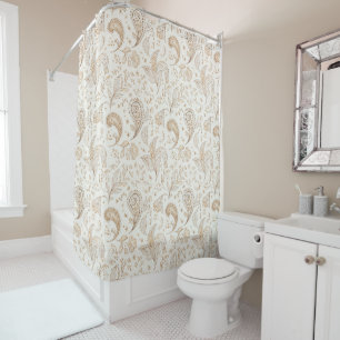 Peace Bohemian Hippie Sixties Paisley  Shower Curtain