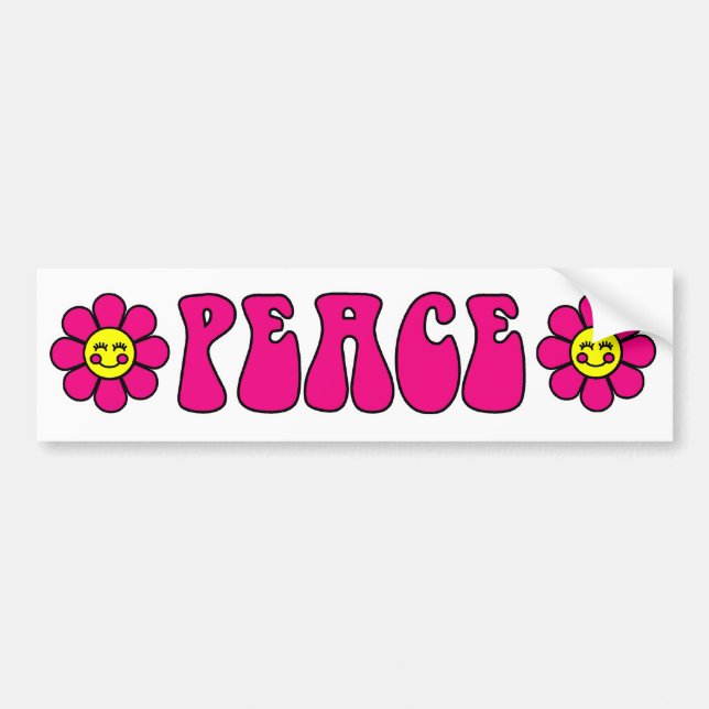Peace Bumper Sticker (Pink) (Front)