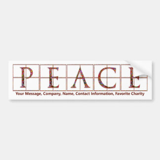 Peace Bumper Sticker with Message