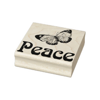 Peace butterfly rubber stamp