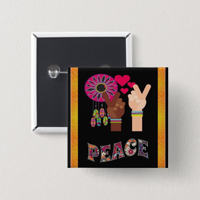 Peace Button (Front & Back)