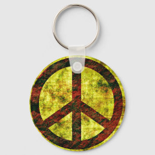 Peace Button Keychain