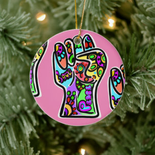 PEACE CERAMIC TREE DECORATION