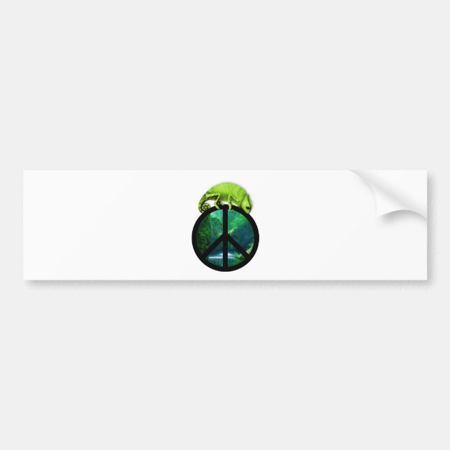 peace chameleon bumper sticker (Front)
